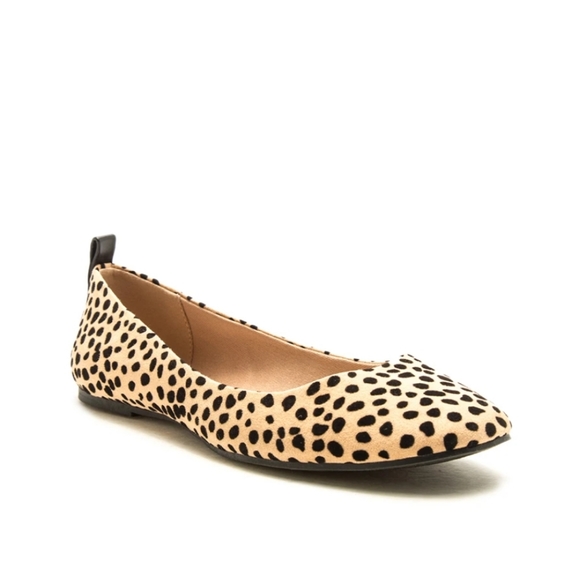Qupid Shoes - LEOPARD( CHEETAH) BALLERINA FLATS